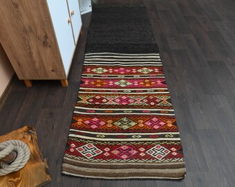 3x8 Turkish rug, Vintage rug, Oushak rug, Anatolian rug, Hallway rug, 3x8 Runner rug, Bohemian rug, Kitchen rug, Entryway rug, 2.6x8.3 Ft