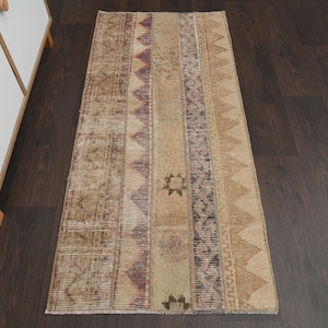 2x5 Turkish rug, Vintage rug, Wool rug, Kitchen rug, Oushak rug, Entryway rug, Runner rug, Hallway rug, Anatolian rug, 2x5 Rug, 2.1x4.6 Ft