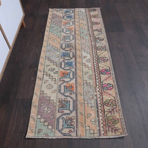 1.7x4.3 Ft Turkish vintage rug, Bedroom rug, Front mat, Desk mat, Boho decor, Kitchen rug, Kids room rug, Entryway rug, 2x4 Rug, Carpet