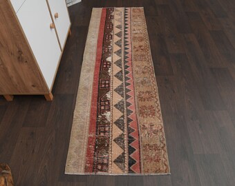 2 x 7 Turks tapijt, vintage tapijt, Oushak-tapijt, Anatolisch tapijt, gangtapijt, wollen tapijt, 2 x 7 tapijt, boho-tapijt, loper, keukentapijt, 2,1 x 6,6 ft