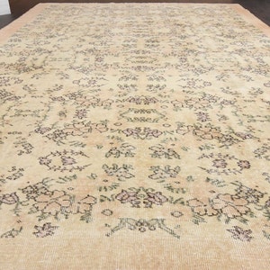 7.2x10.9 Ft Handmade Turkish area rug, Anatolian carpet, Vintage oversize rug, Oushak area rug, Living room rug, 7x11 Rug, Oriental rug