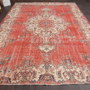 7.9x10.9 Ft Handmade Turkish area rug, Anatolian carpet, Vintage oversize rug, Oushak area rug, Living room rug, 8x11 Rug, Oriental rug