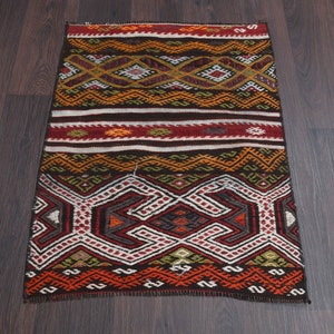 2.0x2.7 Ft Turkish vintage rug, Bath mat, Bathroom rug, Kitchen throw carpet, Door mat, Vintage small rug, 2x3 Rug, Boho decor, Entryway rug