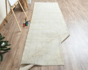 3.3x9.8 ft, Turkish Runner Rug, Handmade Oushak runner rug, Handwoven antique rug, Vintage Runner rug, Hallway rug, Anatolian rug, 3x10 Rug