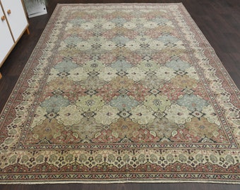 6.3x9.4 Ft Handmade Turkish area rug, Anatolian wool rug, Vintage area rug, Oushak area rug, Living room rug, Bohemian rug, 6x9 Area rug