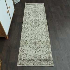 2x7 Handmade Beige Vintage Runner Rug, Handmade Oushak Wool Rug, Turkish Rug, One of a kind, Kitchen Rug, Runner Rug, 2x7 Rug, 2.1x6.6 Ft