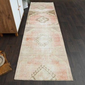 2.7x9.2 Ft Turkish Oushak rug, Hallway rug, Vintage rug, Anatolian Rug, Kitchen rug , Entryway rug, Wool rug, Room decor, 3x9 Runner rug