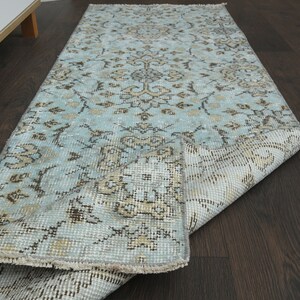 2x6 Light Blue Area Rug Non-slip Carpet Waterproof Runner for Hallway