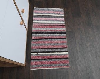 Tapete turco de 1,7 x 3,3 pés, tapete Oushak, tapete vintage, tapete para cozinha, tapete de lã, tapete para banheiro, tapete para lavabo, decoração boho, tapete pequeno de 2 x 3 pés