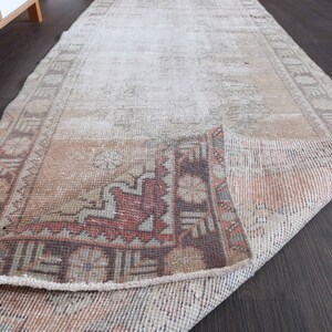 3.0x9.1 Ft Handmade Turkish rug runner, Vintage runner rug, Runner 3x9, Hallway Rug, Oushak runner, Antique rug, Kitchen rug, Entryway rug