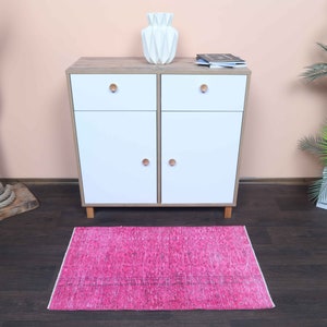 2.0x3.4 Ft Oushak rug, Turkish vintage rug, Bath mat, Bathroom rug, Kitchen throw carpet, Door mat, Bohemian rug, Bathroom decor, 2x3 Rug