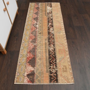 2.1x5.5 Ft Turkish rug, Vintage rug, Handmade rug, Anatolian rug, Patchwork rug, Oushak rug, Runner rug, Bohemian rug, 2x5 Rug, Entryway rug