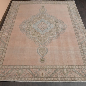 9.5x12.3 Ft Handwoven Turkish rug, Anatolian rug, Oversizd rug, Home decor, Vintage area rug, Area rug, Large rug, Dining room rug, 9x12 rug