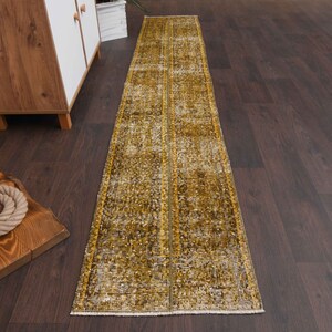1.7x9.0 Ft Vintage runner, Turkish runner, Antique rug, Hallway rug, Oushak runner, Bohemian rug, 2x9 Runner rug, Kitchen rug, Home decor