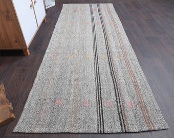 アンティーク調ヴィンテージ トルコ ウシャック ランナー ラグ 3.9 x