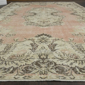 6x10 Turkish rug, Vintage rug, Bohemian rug, Oushak rug, Oriental rug, Area rug, Wool rug, Large rug, Faded rug, 6x10 Rug, 6.3x10.3 Ft