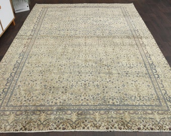 6.4x9.2 Ft Handmade Turkish area rug, Anatolian carpet, Vintage area rug, Oushak area rug, Living room rug, 6x9 Rug, Antique rug, Carpet