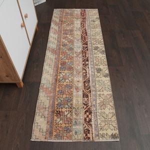 2x6 Turkish Vintage runner rug, Oushak runner, Anatolian rug, Hallway rug, 2x6 Runner rug, Kitchen Rug, Entryway rug, Wool rug, 2.2x6.2 Ft