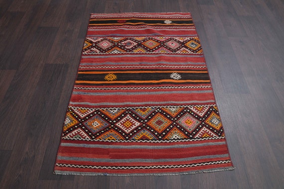 3x4 Turkish Vintage Oushak Rug Door Bath Mat Small Carpet 