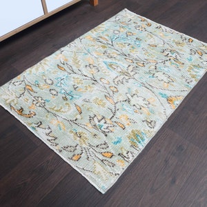 2.3x3.4 Ft Turkish rug, Bath mat, Bathroom rug, Vintage rug, Kitchen throw carpet, Door mat, Small rug, 2x3 Rug, Boho decor, Home decor