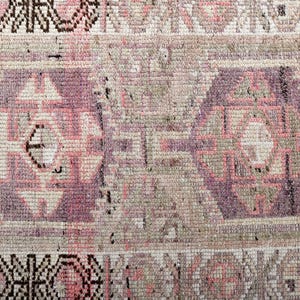 3x10 Ft Rug runner, Turkish vintage Oushak runner, Wool rug, Anatolian rug, Handwoven rug, Hallway rug, Entryway rug, 3x10 Runner rug, Pink