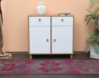 2.8x8.6 Ft, Pink Gray Turkish rug, Handmade vintage rug, Oushak rug, Faded rug, Home decor, Hallway kitchen rug, 3x9 Rug, Runner rug