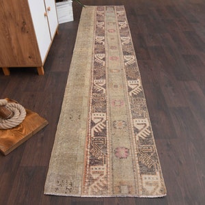 2x10 Turkish rug, Vintage rug, Anatolian rug, Runner rug, Handwoven rug, Natural rug, Hallway rug, 2x10 Rug, Farmhouse decor, 2.2x10.0 Ft