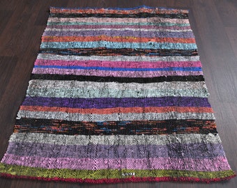 2.9x3.3 Ft Turkish handwoven doormat, Bath mat, Bathroom rug, Oushak doormat, Cute desk mat, Vintage doormat, Boho Decor, 3x3 Small rug
