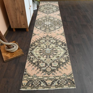 2.4x12.1 Ft Turkish rug, Vintage rug, Hallway rug, Oushak rug, Entryway rug, Home decor, Kitchen Rug, Runner rug, Wool rug, 2x12 Rug