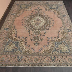 9.4x12.5 Ft Handmade Turkish rug, Anatolian carpet, Vintage rug, Oversize rug, Area rug, Medallion rug, Large rug, Dining room rug, 9x12 Rug