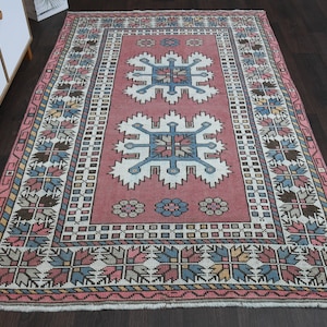 4.3x7.2 Ft Turkish area rug, Vintage area rug, Oushak area rug, Wool rug, Antique rug, 4x7 Area rug, Home decor, Bedroom rug, Bohemian rug