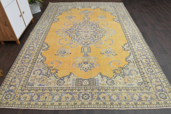 200x300 cm großer Teppich, Türkischer Teppich, Anatolischer Teppich, Vintage Teppich, Oushak Teppich, 200x300, Großer Teppich