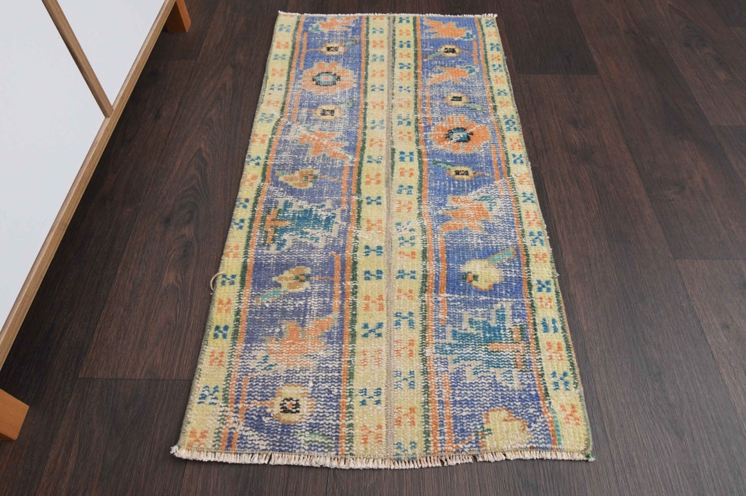 1.6x3.1 Ft Vintage Wool Door Mat Small Rug Bath Mat Etsy