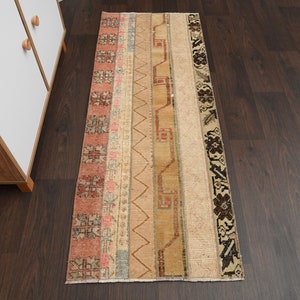2.0x5.3 Ft Turkish rug, Vintage rug, Handmade rug, Anatolian rug, Patchwork rug, Oushak rug, Runner rug, Bohemian rug, 2x5 Rug, Entryway rug