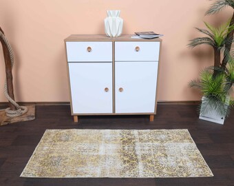 2.2x5.0 Ft Handmade Oushak small rug, Bath mat, Bathroom rug, Kitchen throw rug, Entryway rug, Vintage kids room rug, 2x4 Rug, Kitchen rug