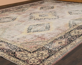 10x13 Authentic Antique rug, Distressed Oushak rug, Oversized rug, Area rug, Turkish rug, Large rug, Dining room rug, Pink Rug, 9.9x13.3 Ft