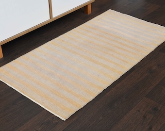 2.0x3.8 Ft Turkish wool small rug, Bath mat, Bathroom rug, Kitchen rug, Handmade rug, Vintage laundry rug, Entryway rug, 2x4 Bedside rug