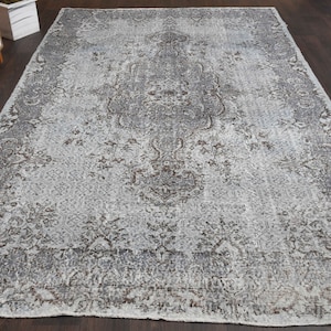 7x11 Anatolian rug, Turkish rug, Vintage rug, Oversized rug, Oushak rug, Living room rug, 7x11 Rug, Oriental rug, Area rug, 6.6x11.0 Ft