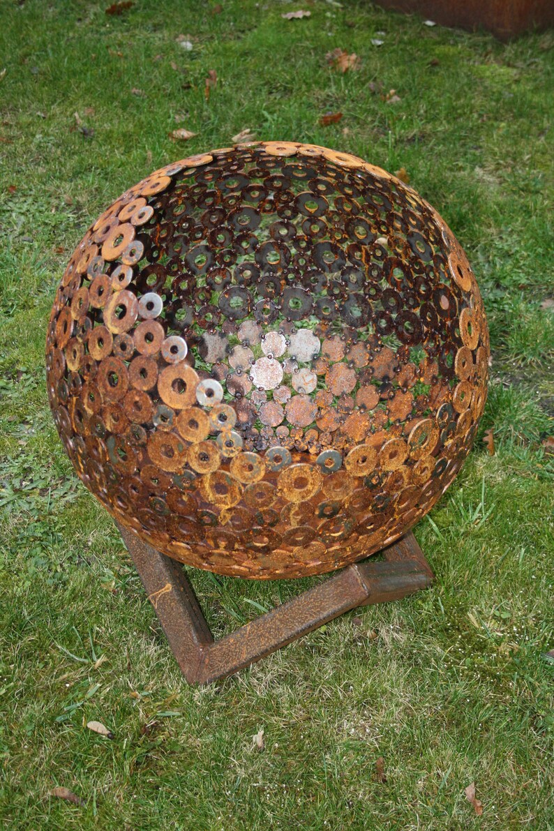 Feuerkugel Feuerschale aus Scheiben Rost mit Untergestell 65cm | Etsy