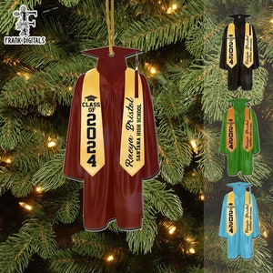 Personalized Graduation 2024 Ornament, Custom School Graduation Ornament, Graduation Gown, College Graduation Gifts, High School Grad Gifts