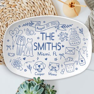 Custom Wedding Platter, Personalized Bride And Groom Gifts, Wedding Decor Plate, Couple Wedding Platter, Bride Unique Keepsake, Bridal Gifts
