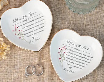 Personalized Mother of the Bride & Groom Jewelry Dish, Custom &#39;To My Mother&#39; Ring Dish, Mother of Bride Jewelry Tray, Gift from Daughter