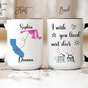 Personalized I Wish You Lived Next Door, Gift Ideas for Long Distance Friendship, Surprise Presents for Long Distance Friends, Besties GIft