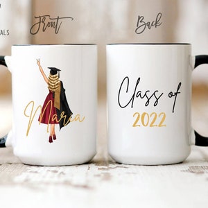 Custom Graduation Mug for Her with Name, Class of 2023 Mug, Graduate School Graduation Gifts for Women, Class of 2023 Gift, High School Grad