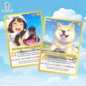Custom Pet Anime Poke Card, Custom Dog Photo Anime Card, Personalized Gifts For Pet Lovers, Dog Portrait Photo Card, Custom Anime Poke Card