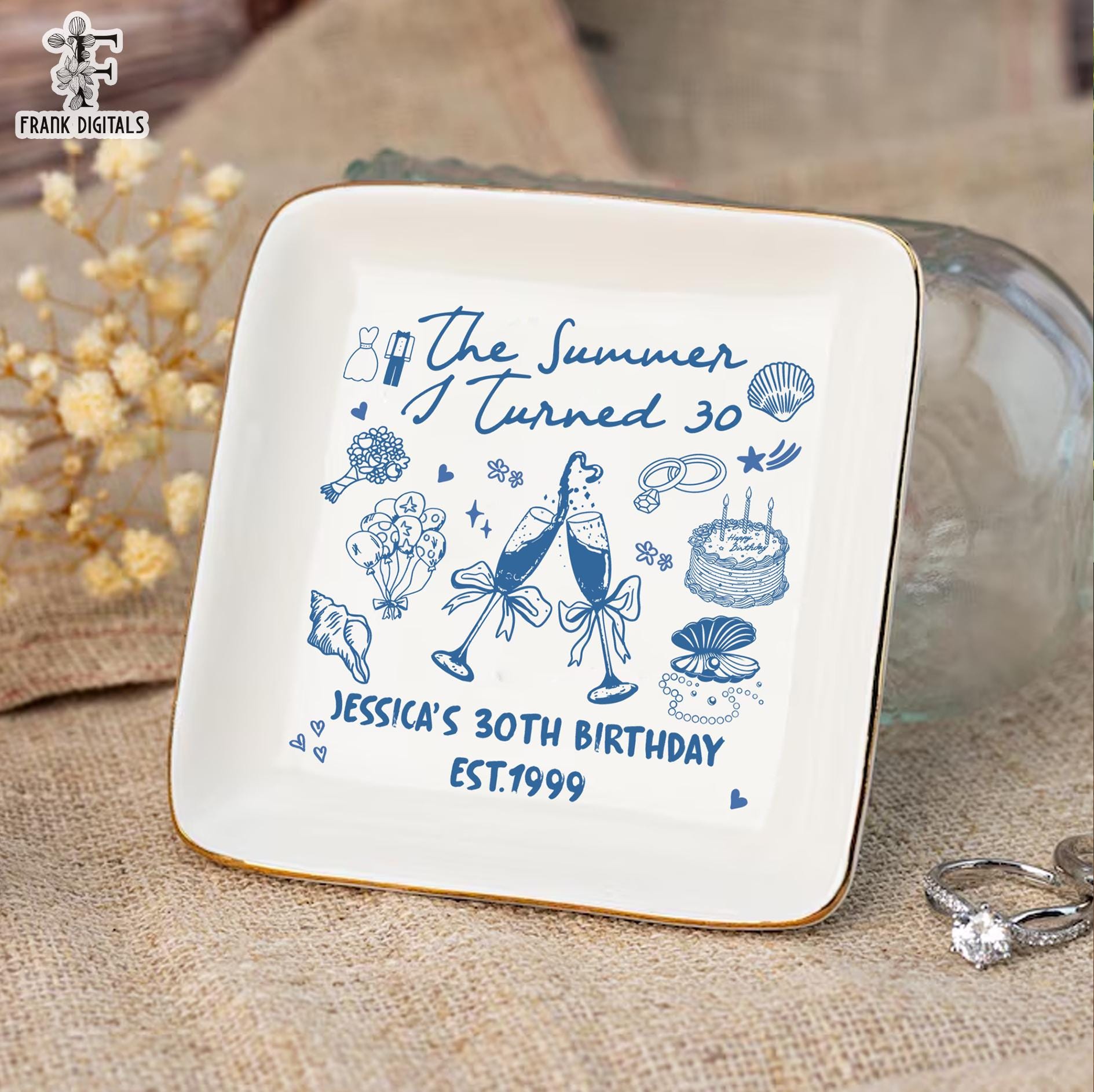 The Summer I Turned Thirty Birthday Jewelry Dish, Custom Birthday Jewelry Dish, 30th Birthday Jewelry Tray, Birthday Gift For Friends