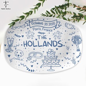 Custom Wedding Platter, Personalized Bridal Gift With Names, Bride & Groom Gifts, Wedding Decor Plate, Bride Gift, Couple Wedding Gift