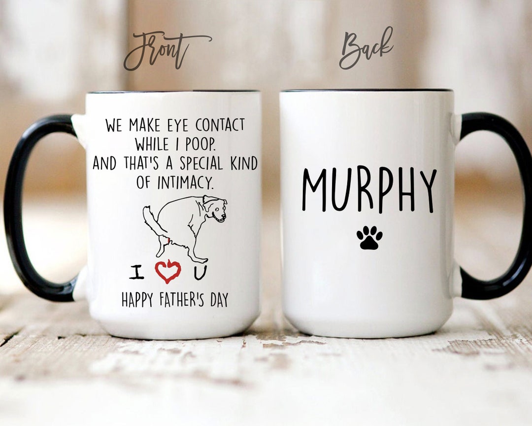 Customized Name Funny Father Day Gifts, We Make Eye Contact While I