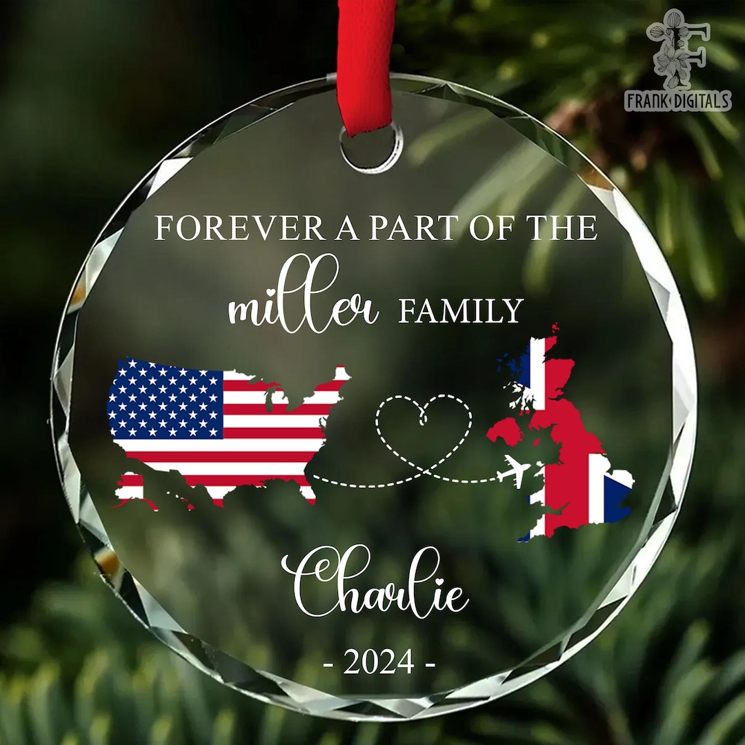Personalized Family Long Distance Ornament, Exchange Student Ornament