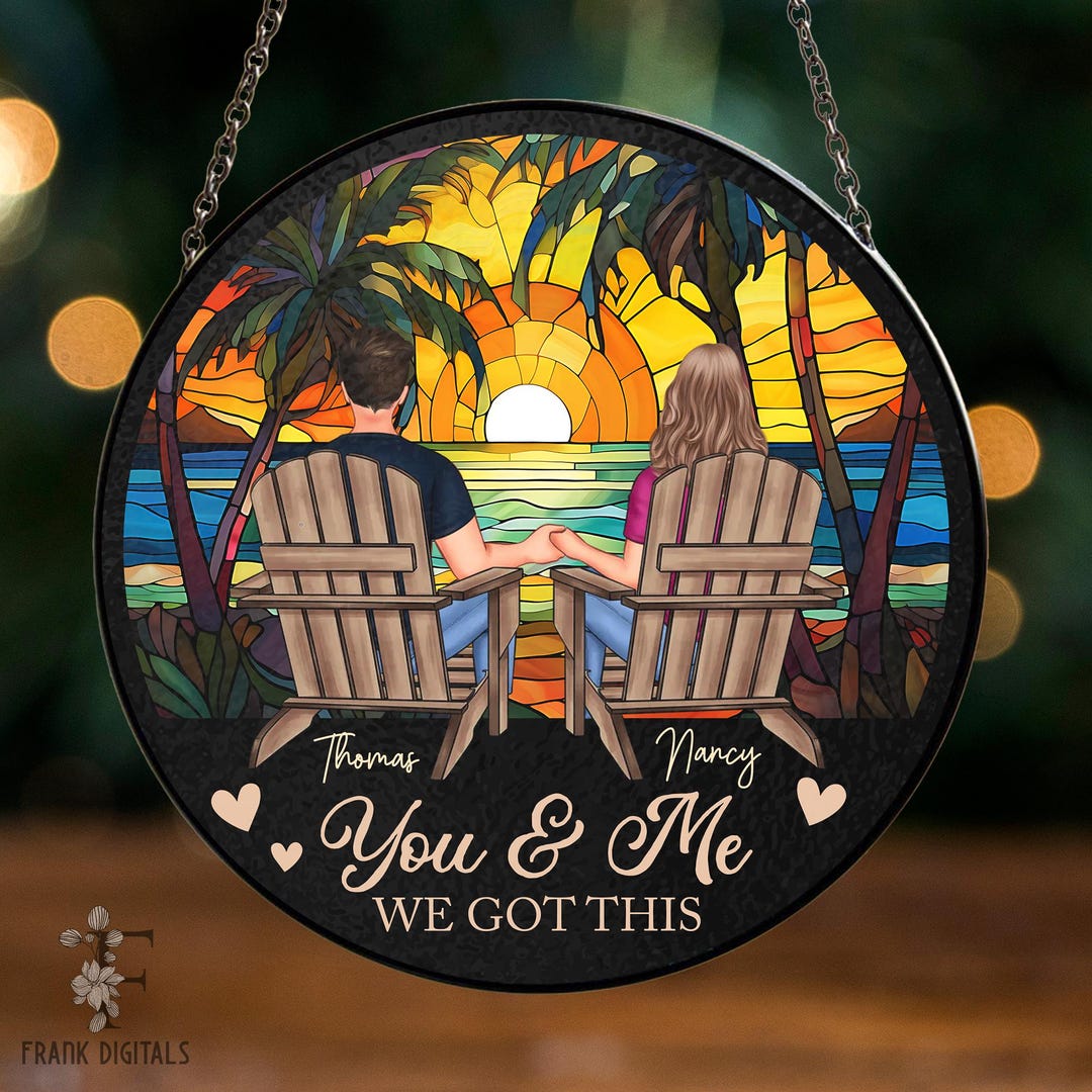 Couple Suncatcher Ornament – Personalized Window Hanging For